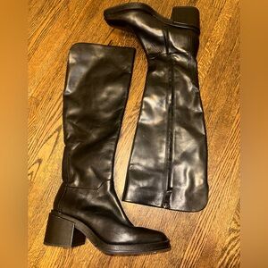 Franco Sarto Black Leather Knee High Boots